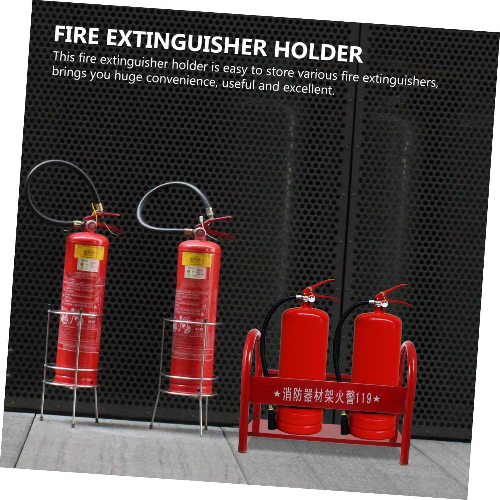 OSOLADY Red Fire Extinguisher Rack Fire Extinguisher Shelf Fire Extinguisher Stand for Storage Iron Fire Extinguisher Rack for Storage