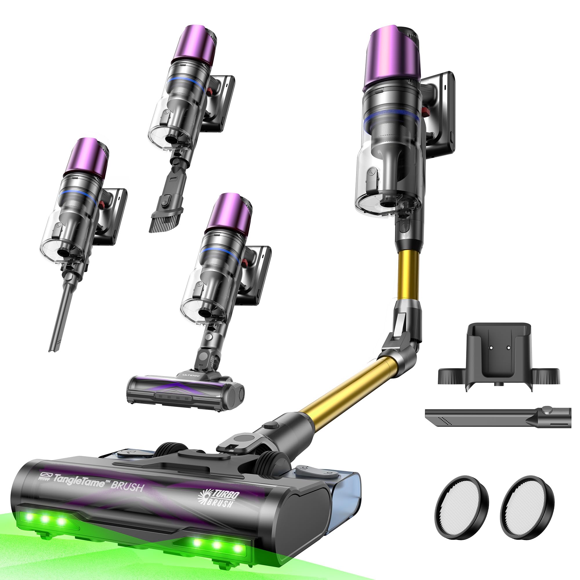 Ultenic U20 Mopper Bezprzewodowy Odkurzacz Myjący 2 w 1, 60kPa, Zbiornik Wody 230ml, Technologia GreenEye, Szczotka Anti-Tangle, Rurka Składana, 60 min, Filtr HEPA H13, do Sierści Zwierząt