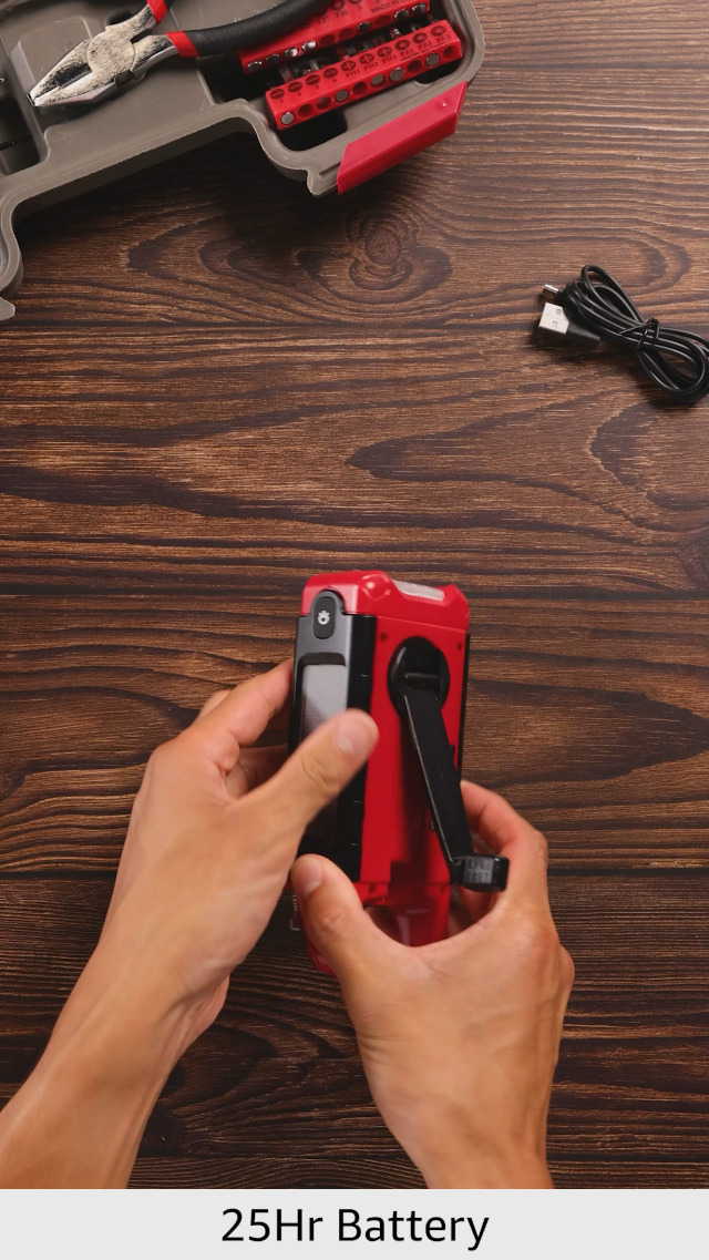 Midland ER200 Radio Emergenza Con Power Bank 2200mAh E Torcia LED - Ricarica A Manovella, Solare E USB - Foto 4