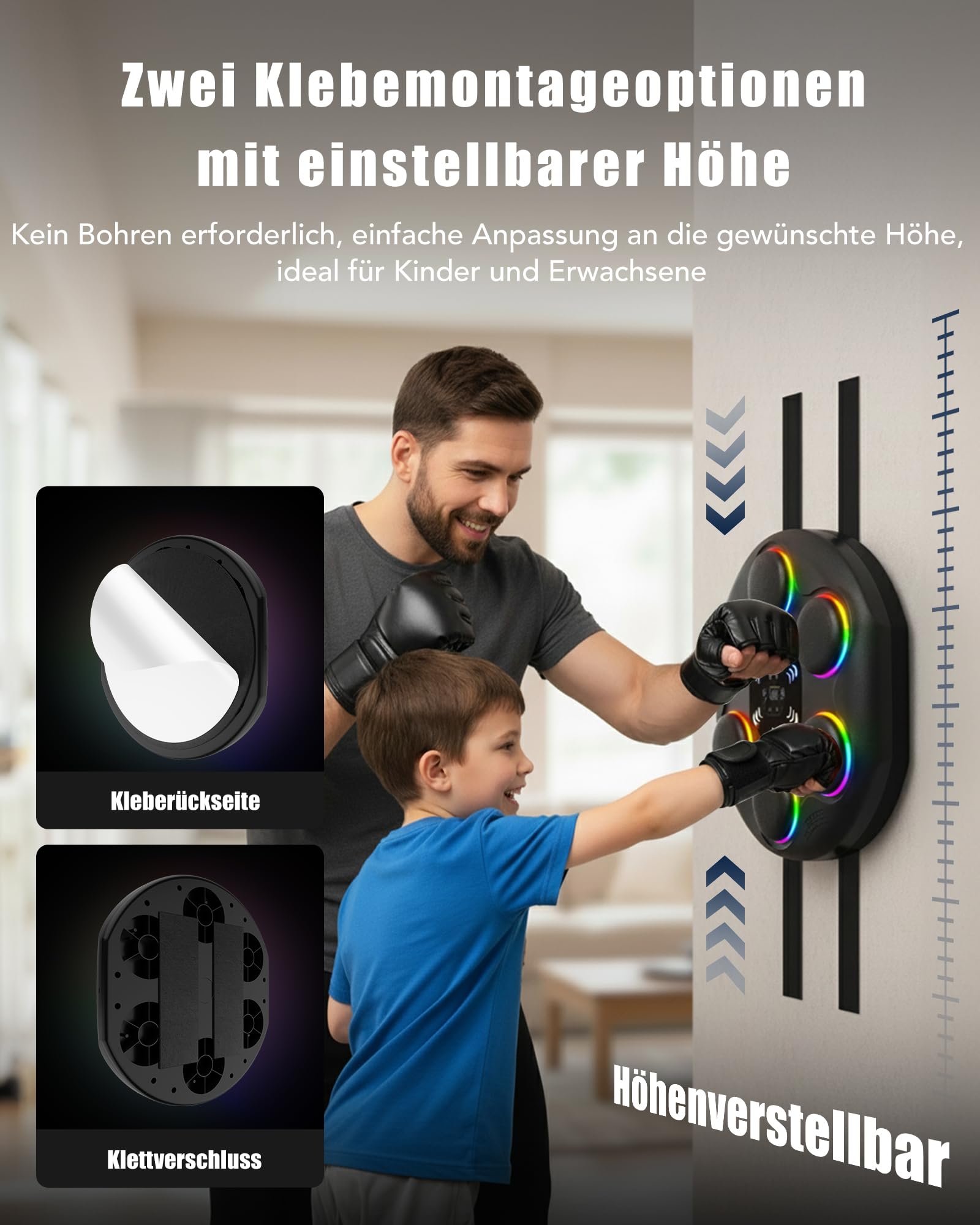 ALongSong Music Boxing Machine, Smart Bluetooth Boxmaschine mit Musik für Erwachsene Kinder, Rhythmus-Synchronisiert mit Großem Bildschirm/RGB-Beleuchtung Inklusive Boxhandschuhe, Fitness-Spaß Zuhause