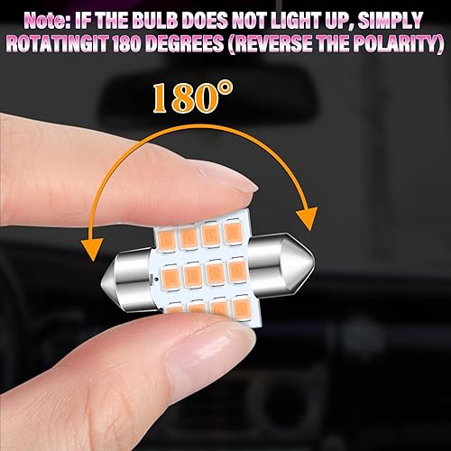 Miniatura 5 de Tallew Juego de 24 bombillas LED T10 de 1.220 in y 1.654 in, repuesto interior para puerta de mapa de automóvil, cortesía (morado)