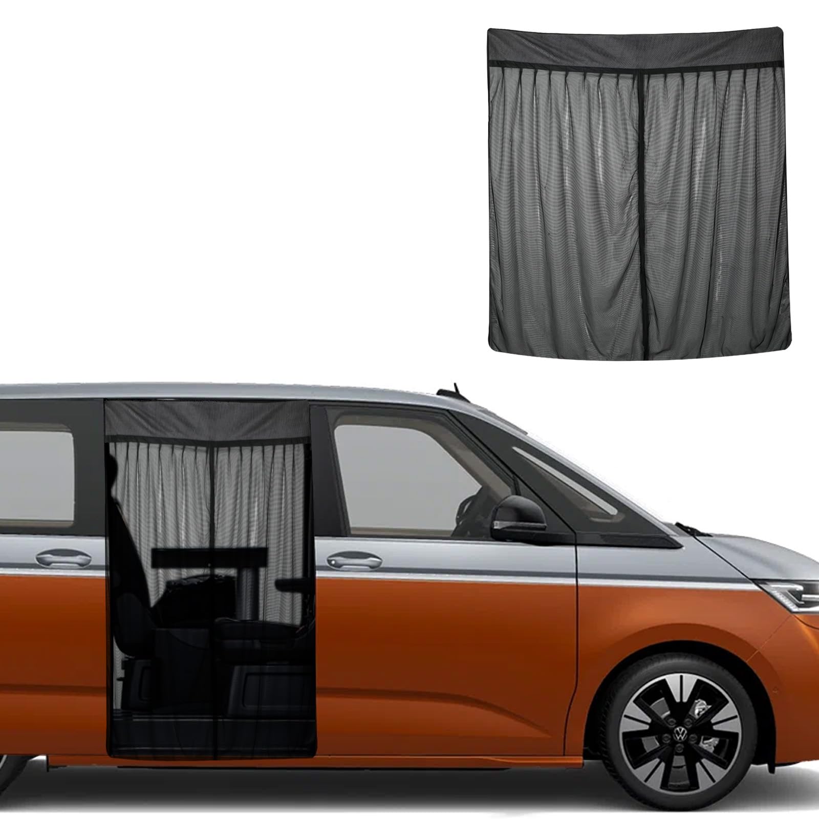 siatka chroniąca przed owadami zamienna dla VW T7 2022-2025, siatka na szyby boczne samochodu, jednowarstwowa siatka z magnesem, oddychająca siatka moskitierska na zewnątrz do kempingu