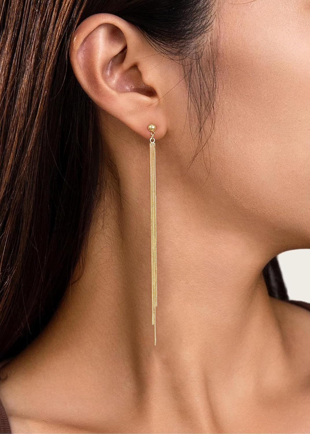 Dangle Earrings for Women - 14K Gold/White Gold/Rose Gold Plated Butterfly Heart Star Hoop Chain Long Tassel Cubic Zirconia CZ Dangle Earrings - Image 3