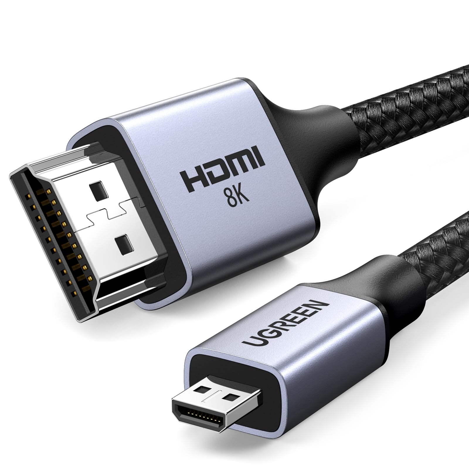 UGREEN Micro HDMI zu HDMI 2.1 Kabel – 1 m, 8K/4K@120–240 Hz, eARC HDR, VRR, ALLM