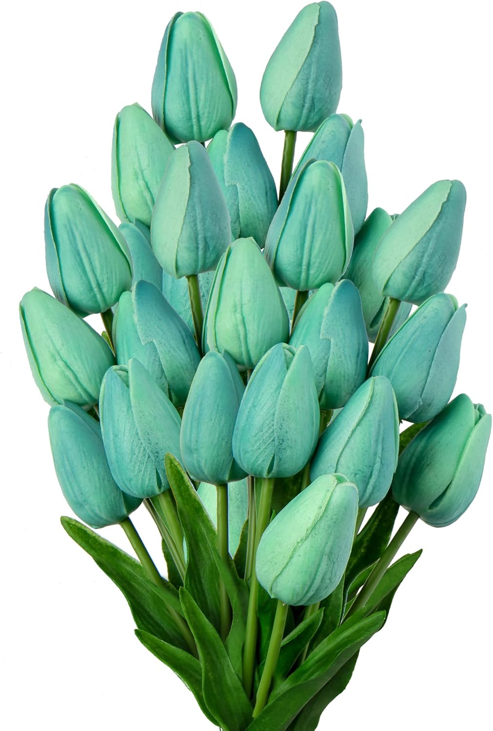 DILATATA Aqua Blue Tulips Artificial Flowers Real Touch Fake Tulips