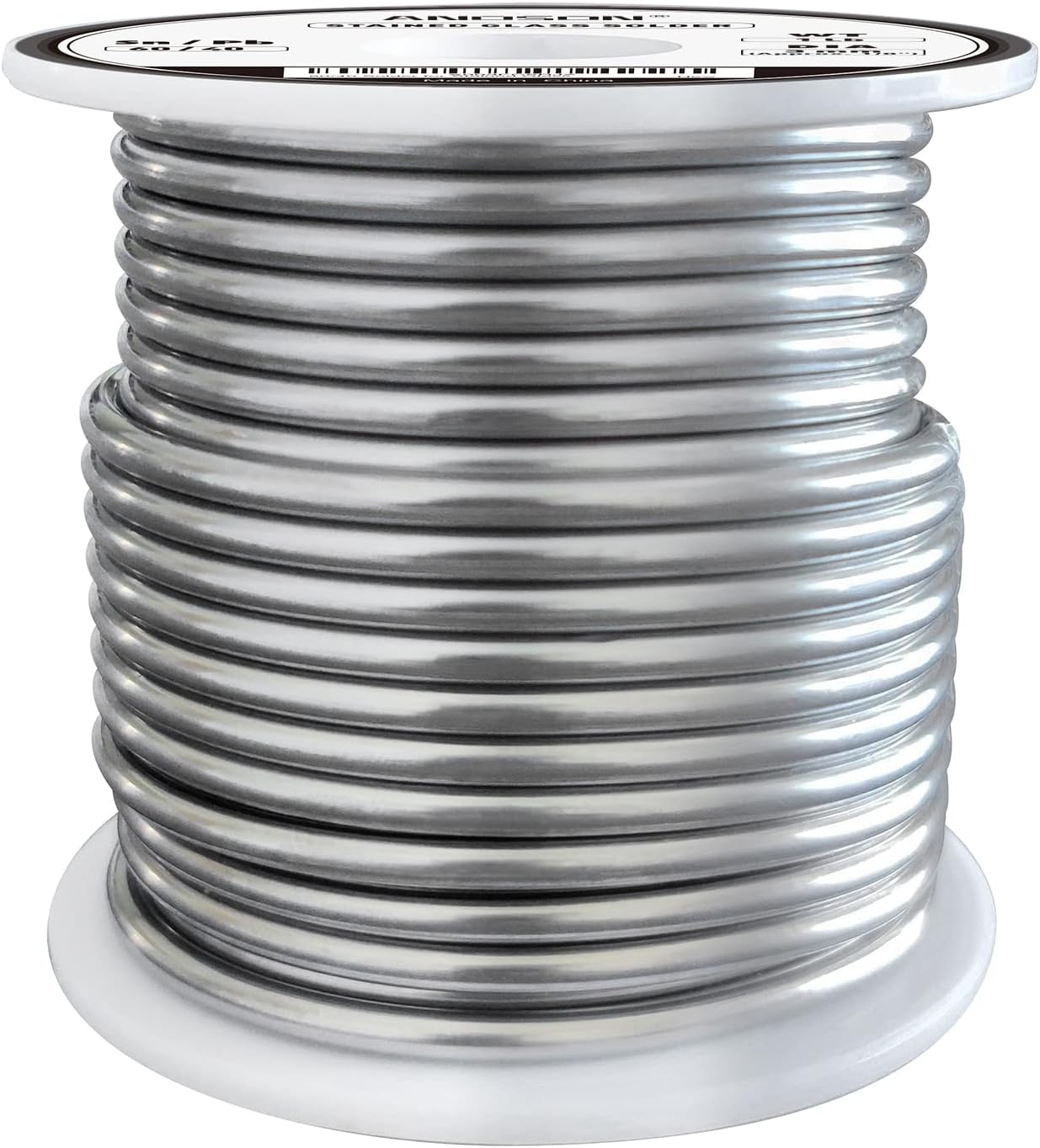60/40 Solder for Stained Glass, 1/8"(3mm) Dia, 1 lb Spool, Supplied by ANOSON