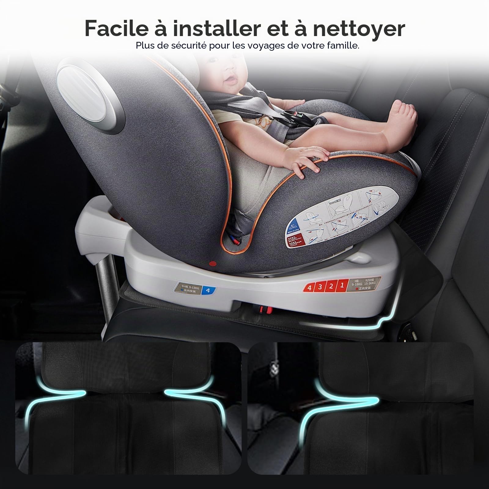 Protection Siege Voiture, Protecteur de Siège de Voiture, Universelle Imperméable Protège Siège Oxford Auto, Protege Siege Auto Facile à Nettoyer pour Enfant, Bébé, Animaux