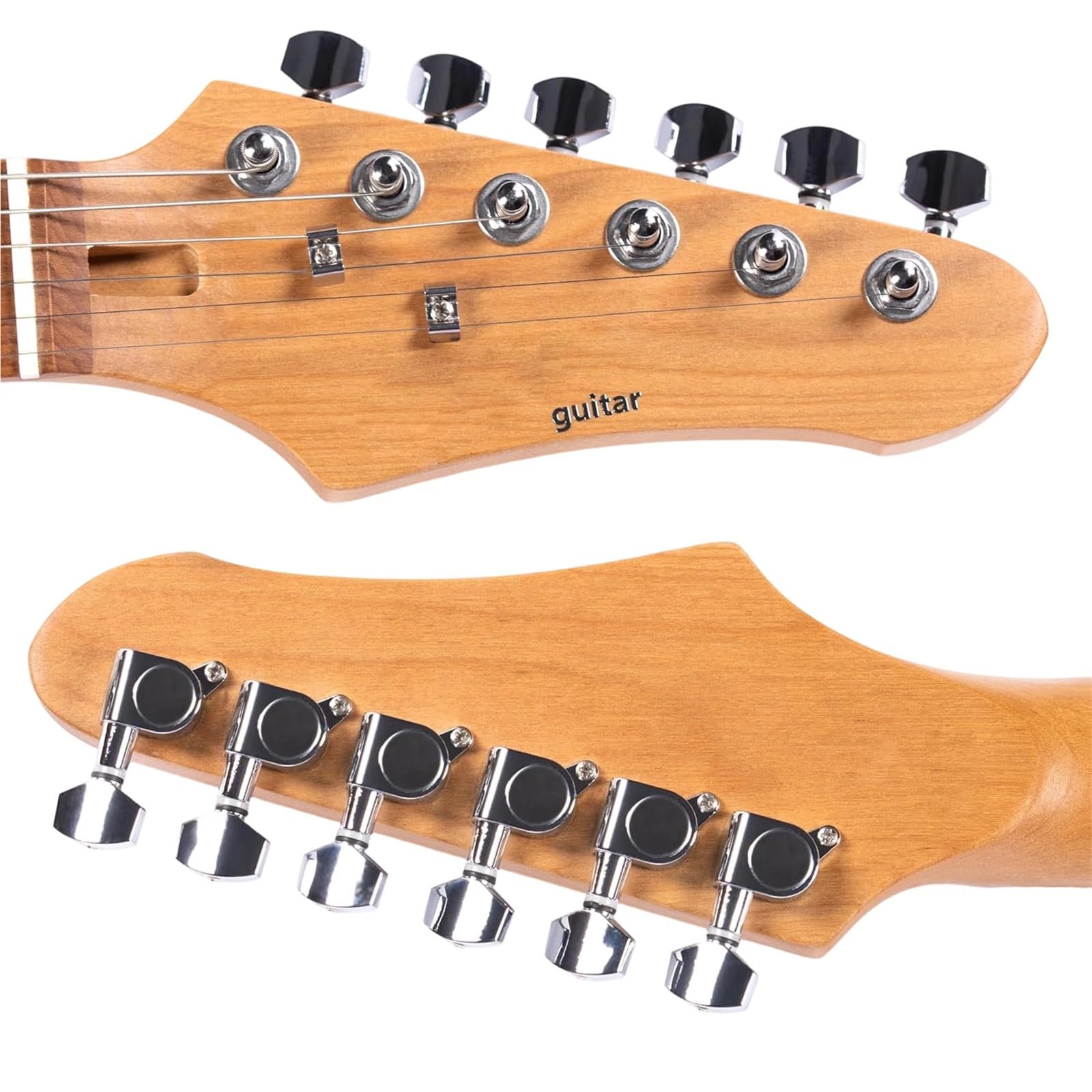 Chitarra Elettrica Strumenti Musicali Chitarra Elettrica A Corpo Solido Con Ponte Regolabile 7 Corde Pickup SSH Moderno In Legno Di Acero Prestazioni Professionali(Dark red)