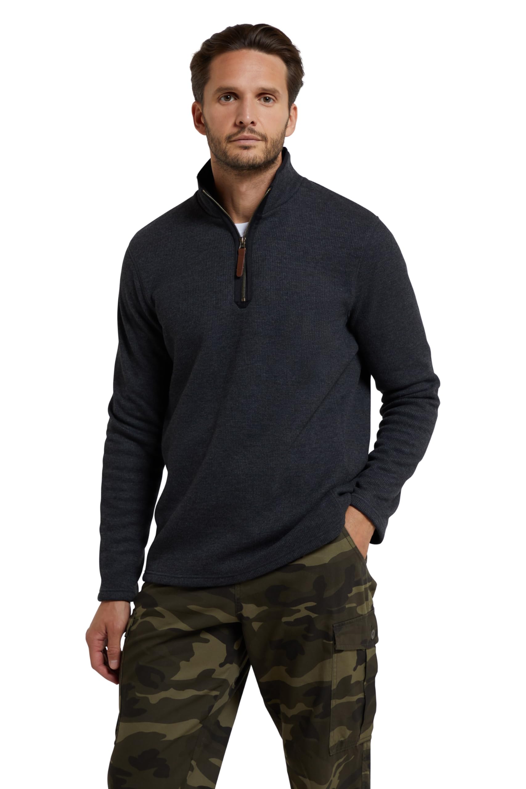 Mountain Warehouse Men's Charcoal (01) Beta Zip Neck Top Charcoal Xxs