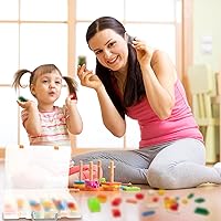 Vista 4 de Juexica Caja organizadora de cuentas de plástico de 48 rejillas grandes, caja de aparejos, contenedor organizador de compartimentos con divisores