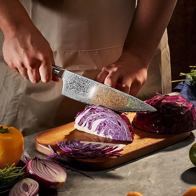 Set Cuchillos Cocina 7 Piezas Acero Inoxidable Madera miniatura 2