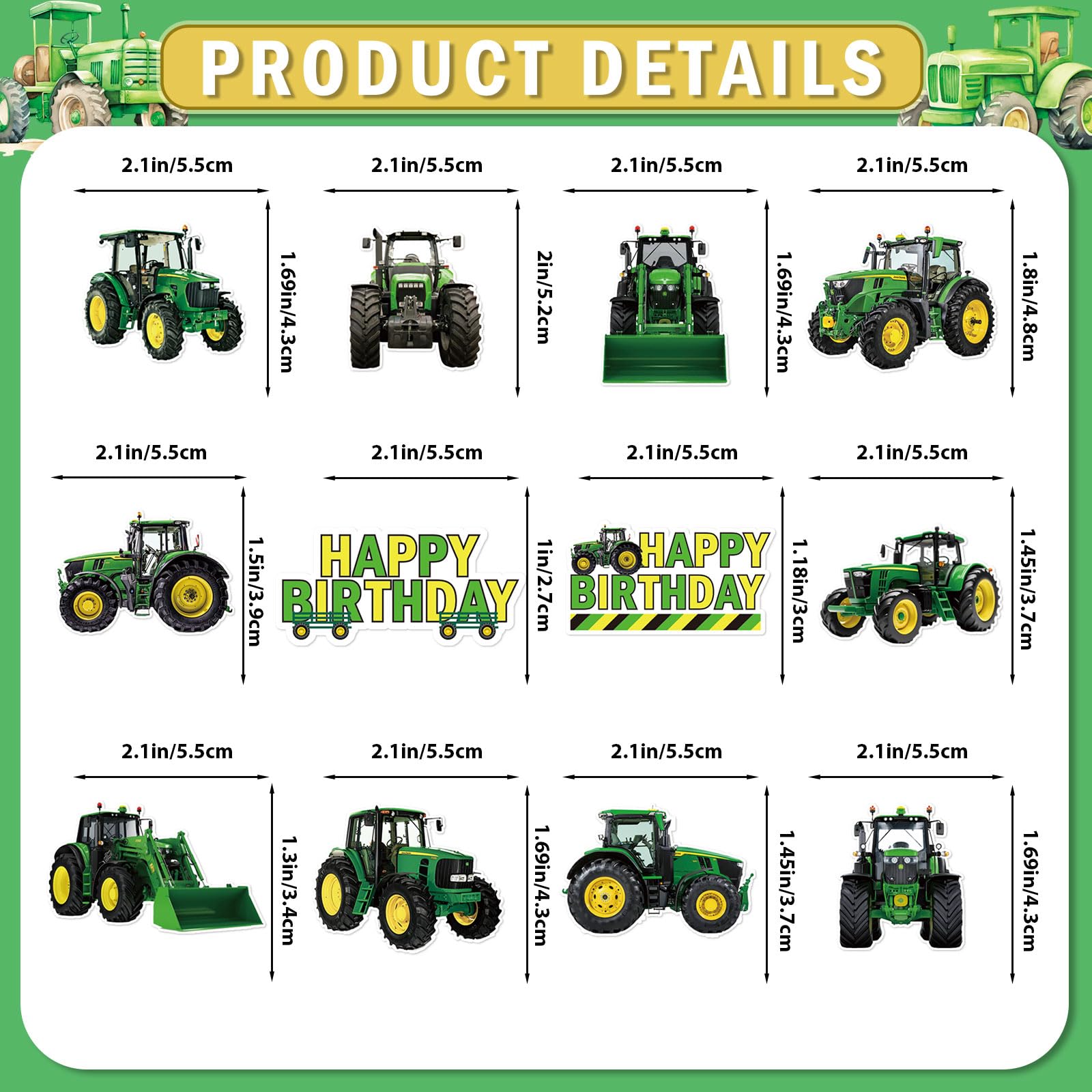 Tractor Birthday Decorations 36-Piece Chicken Cupcake Toppers - Farm Themed Birthday Party Decorations & Baby Shower Supplies Baby Chicken Supplies