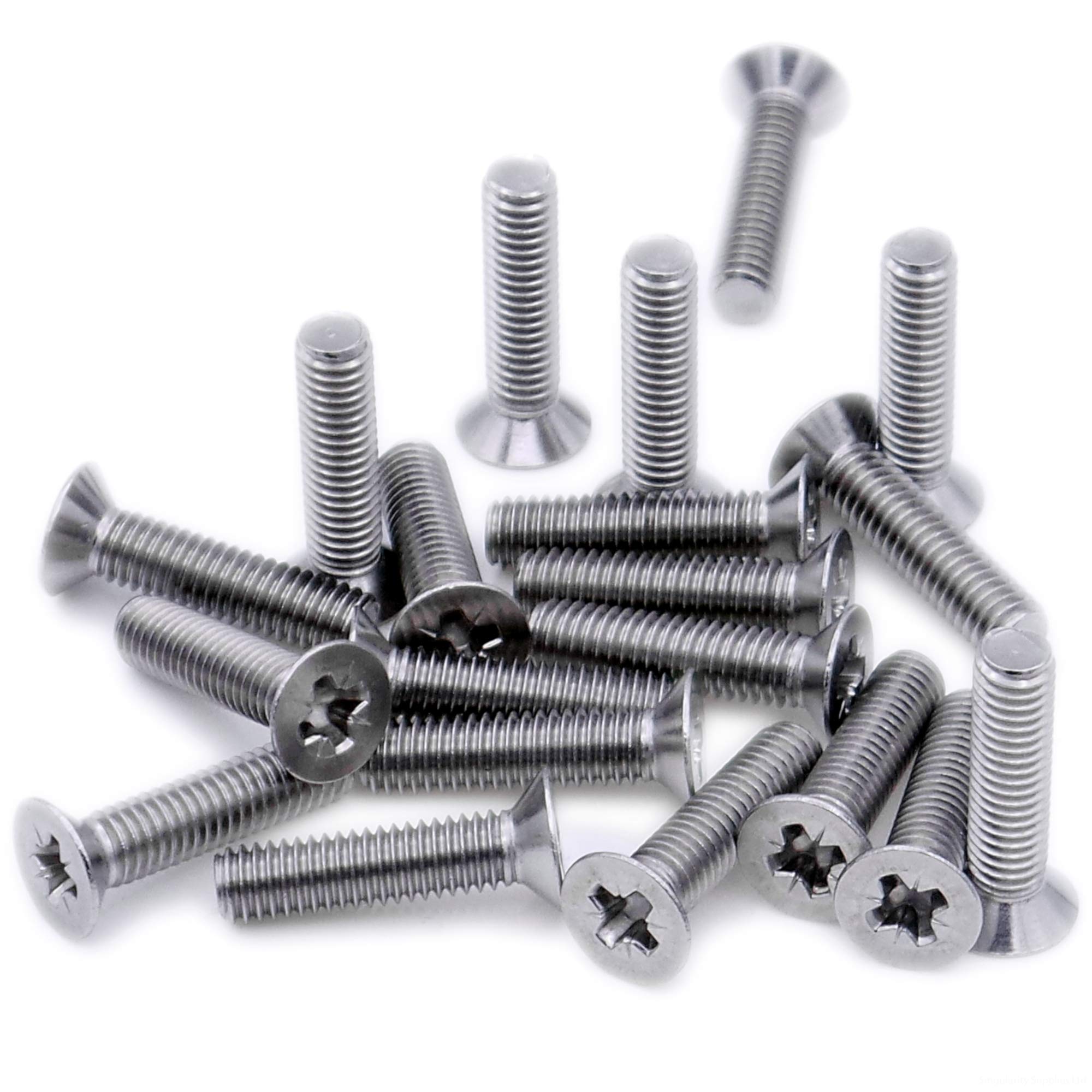 Singularity Supplies M6 (6Mm X 50Mm) Pozi Countersunk Machine Screw (Bolt) - Stainless Steel (A2) (Pack Of 20)