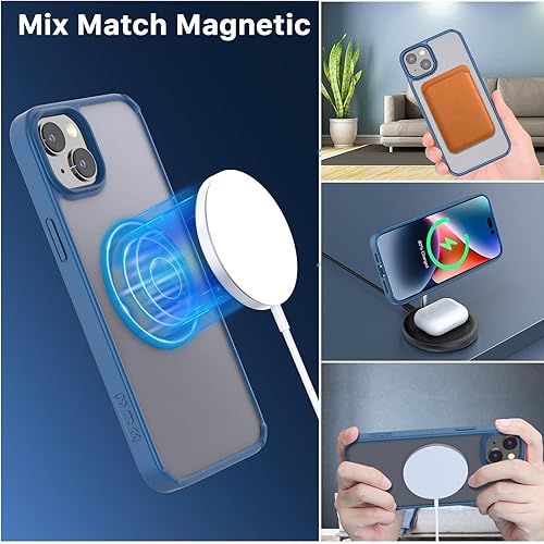 Miniatura 2 de MYBAT PRO Lunar Lite Series - Funda para iPhone 15 Plus compatible con MagSafe translúcido mate, parte trasera dura, delgada, antihuellas,