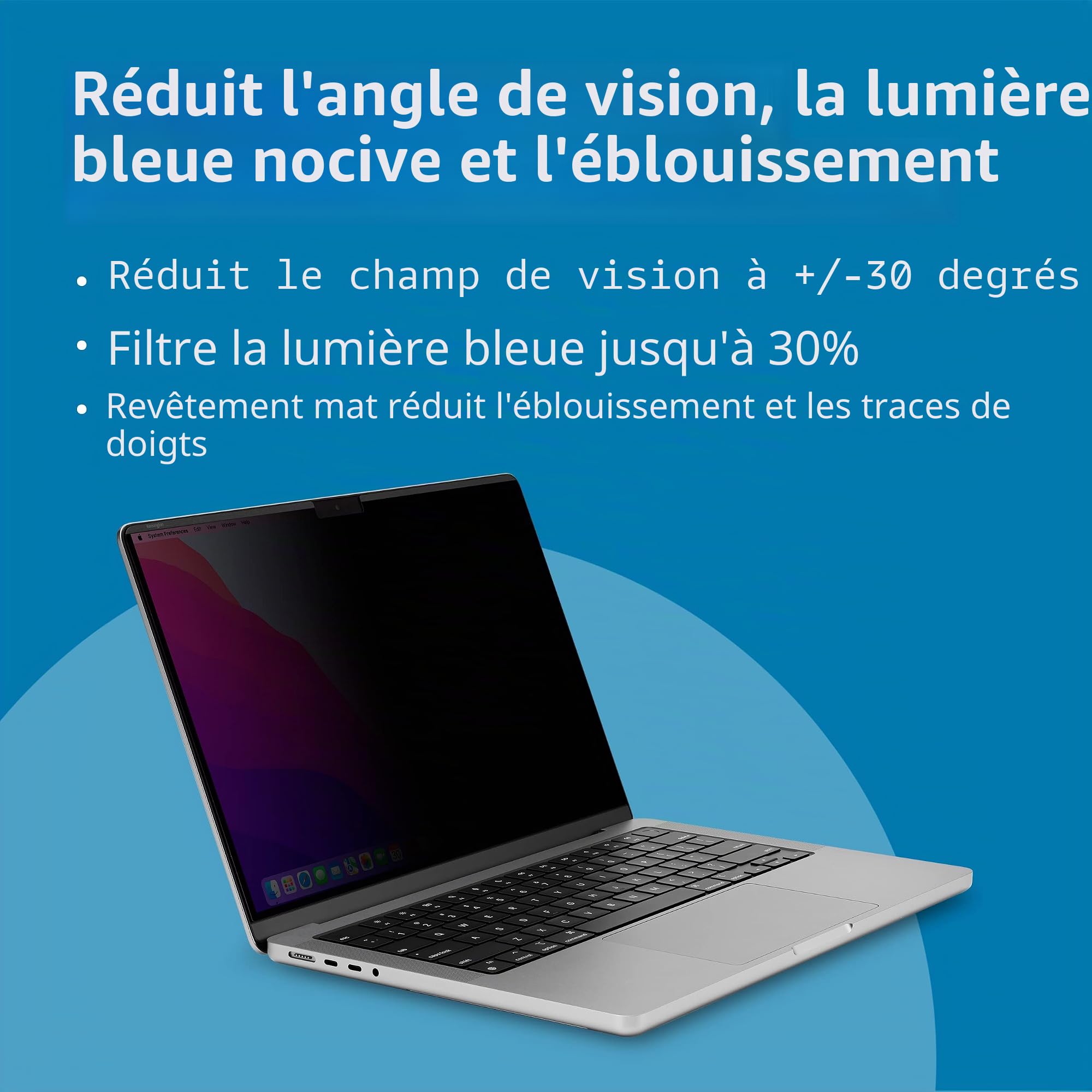 Kensington MagPro Elite Brise-Vue magnétique pour MacBook Pro 14" Compatible avec MacBook Pro 14" 2021-2023 M1/M2 (K58399WW)
