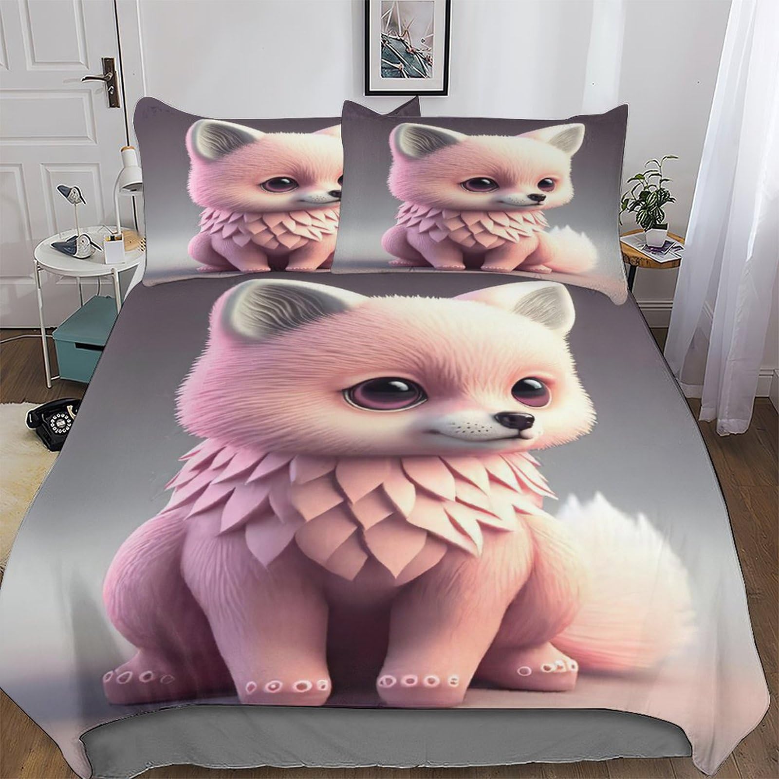 Housse de couette renard grand lit pour créer un cocon de douceur scandinave dans la chambre