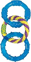 Petstages Dental Links Dog Chew Toy - Durable Orka Rubber for Strong Chewers, Teeth Cleaning Textures & Rope, Puppies to Adults