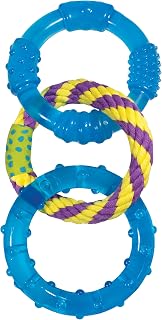 Petstages Dental Links Dog Chew Toy - Durable Orka Rubber for Strong Chewers, Teeth Cleaning Textures & Rope, Puppies to Adults