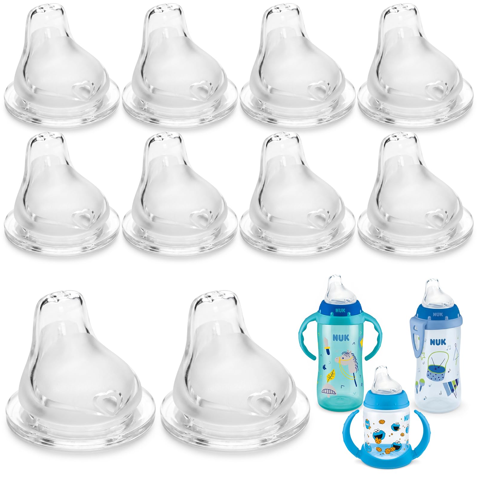 Photo 1 of 10-Pack Sippy Spouts Compatible with NUK Active Cup and Learner Cup