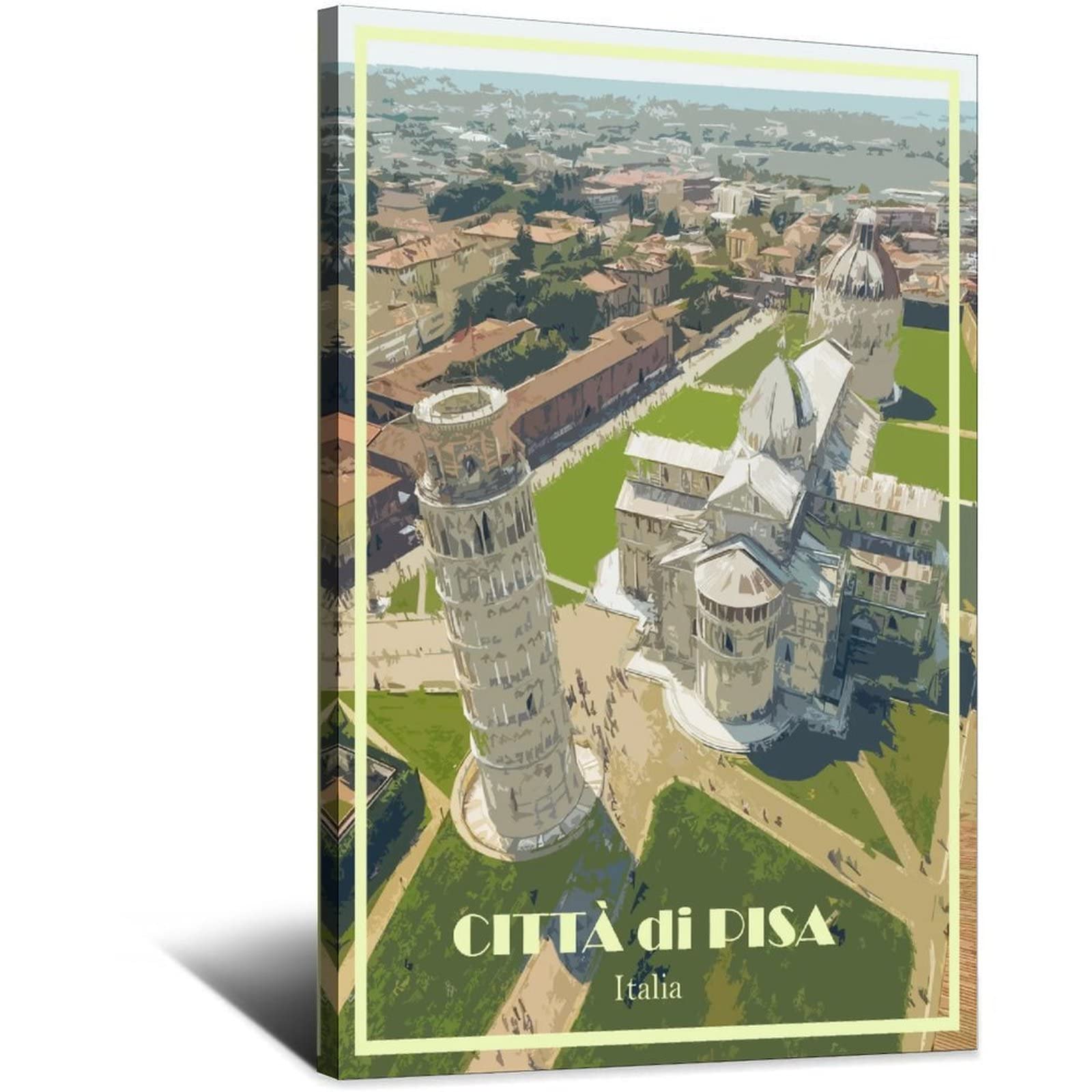 Wotdkg As The Picture Shows4 Metal Tin Sign Italy Pisa Leaning Tower Of Pisa Vintage Travel Tin Sign Rustic Decor Cave Coffee Shop Bar Bedroom Home Wall Decor Tin Sign 20X30cm