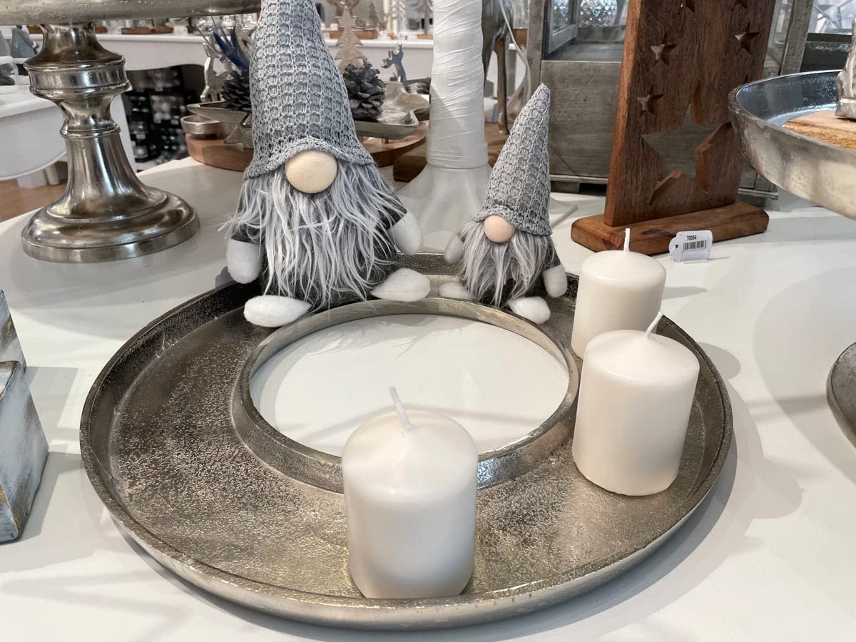 Riffelmacher Adventskranz Ringförmig Ø 40 cm | Silberfarben | 24131
