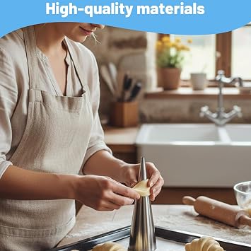 14PCS Cream Roll Forms Moulds, Cream Horn Moulds, Stainless Steel Baking Mold, Cannoli Mould for Croissants, Bread, Cream Rolls Smooth and Beautiful, Easy to Clean (12×3.2cm)