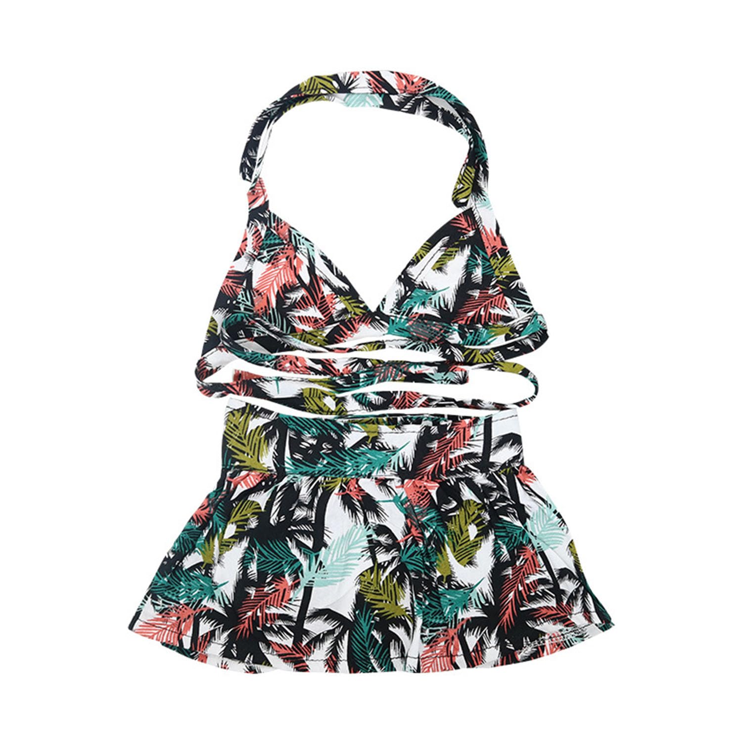 Dog Bikini Swimsuit Summer Puppy Bathing Dress Beach Clothes Cat Costume for Puppy Dog Cat Red Green Hawaii XS