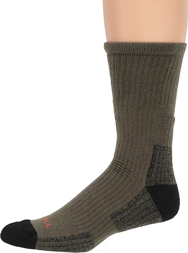Merrell Calcetines tácticos de lana unisex para adultos, para hombres y mujeres, banda de soporte de arco unisex y gestión de la humedad, Verde