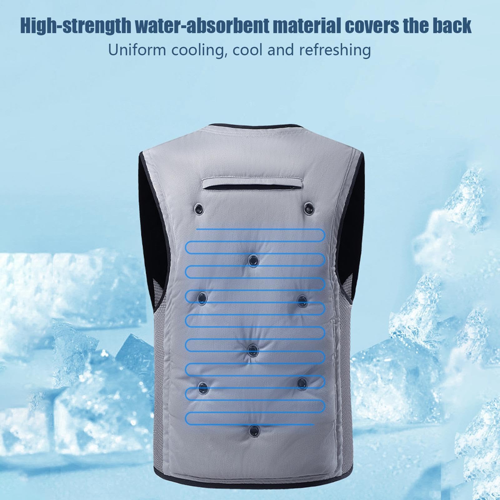 Gilet Rafraîchissant, Confort Thermique pour Temps Chaud, Vêtement Réutilisable Mixte Adulte pour Sports Extérieurs, Cyclisme, Course, Jardinage et Pêche