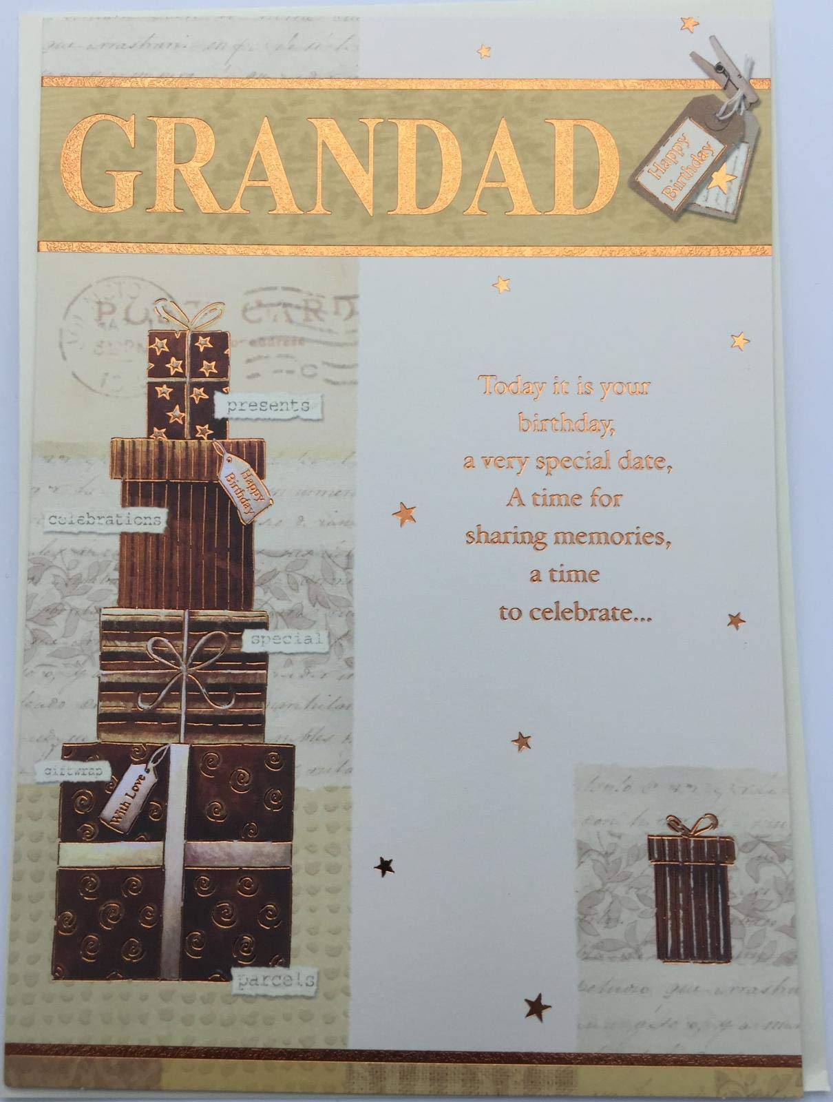 GRANDAD Happy Birthday - Birthday Card by Carte Blanche by shop inc