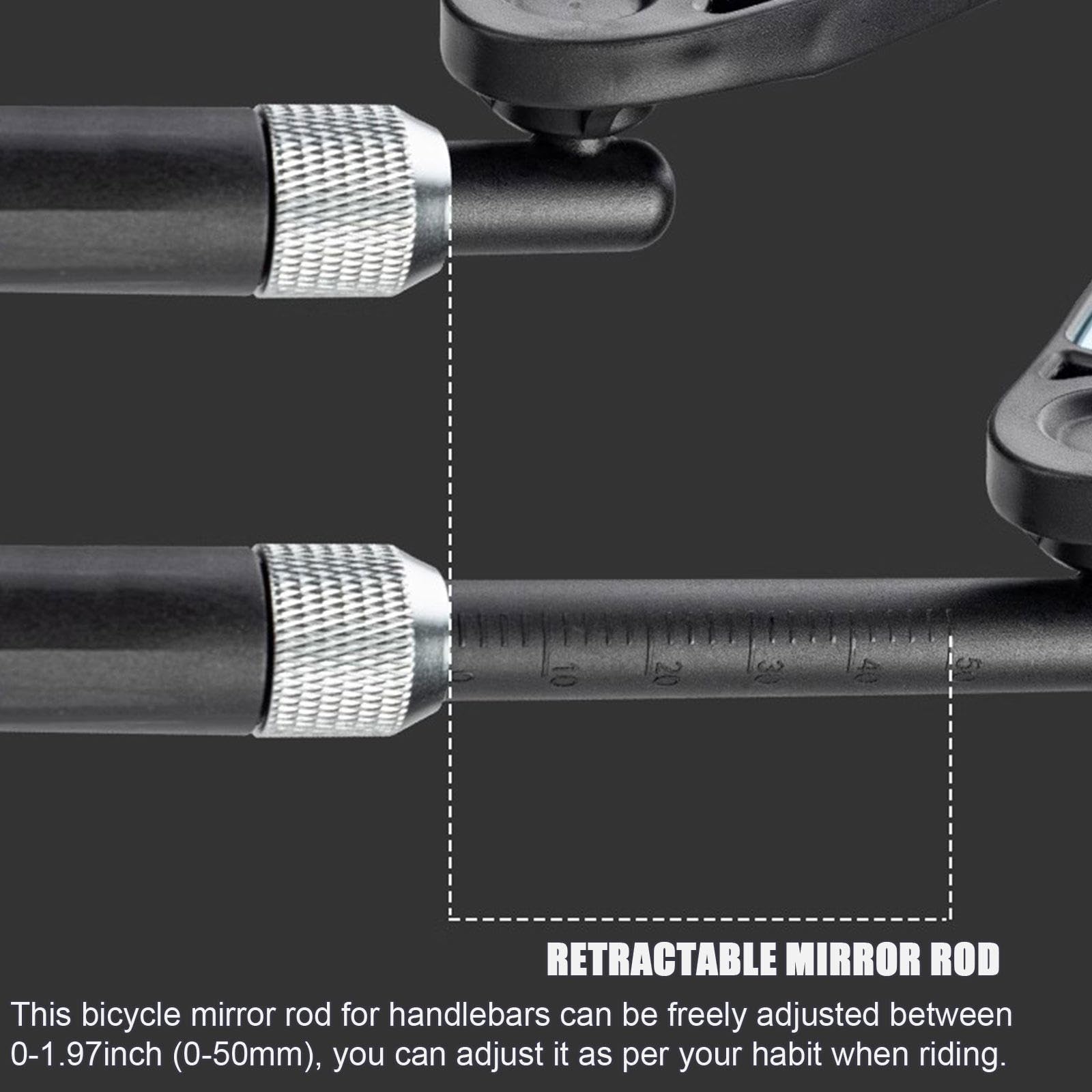 Specchietto Manubrio Bici Antiriflesso Resistente Ai Graffi - Specchietto Retrovisore per Bici con Asta Retrattile - Adatto per Manubri da 20-23 Mm e-bike Mountain Road Bike,Right