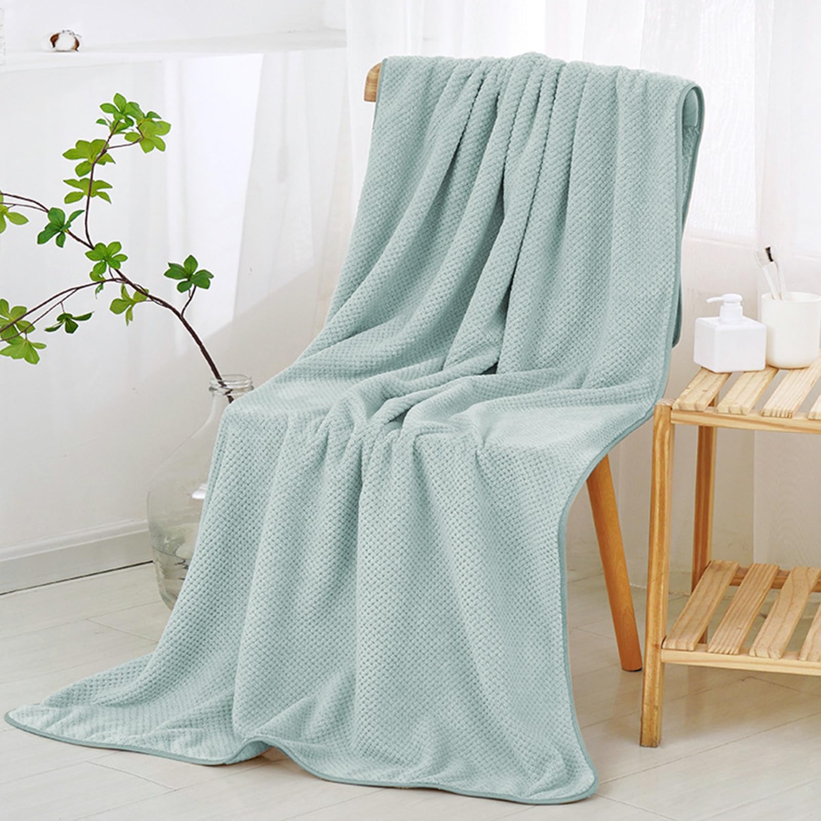 Thicken Absorption Water Bath Towel Soft Household Bath Towel Lightweight Cotton Bath Towel for Travel Home Bathroom Decor
