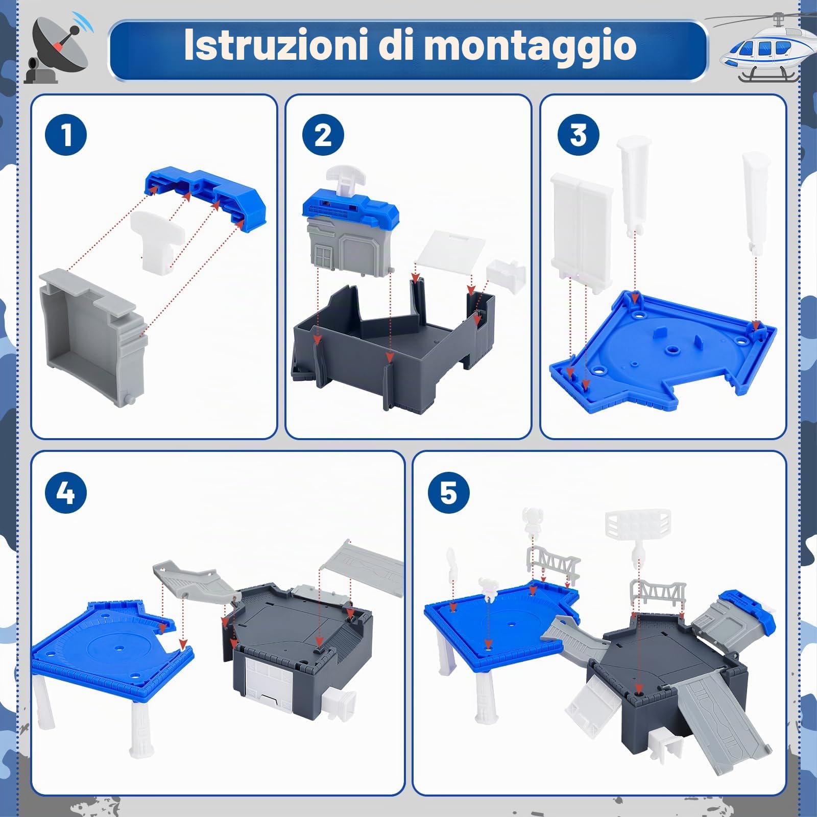deAO City Aeroporto Giocattoli, Edificio del Terminal Aeroportuale, Torre Radar, 11 Mezzi di Trasporto: Carrelli Portabagagli, Veicoli della Polizia, Aereo di Linea, Posto di Blocco Stradale, 3 Anni+