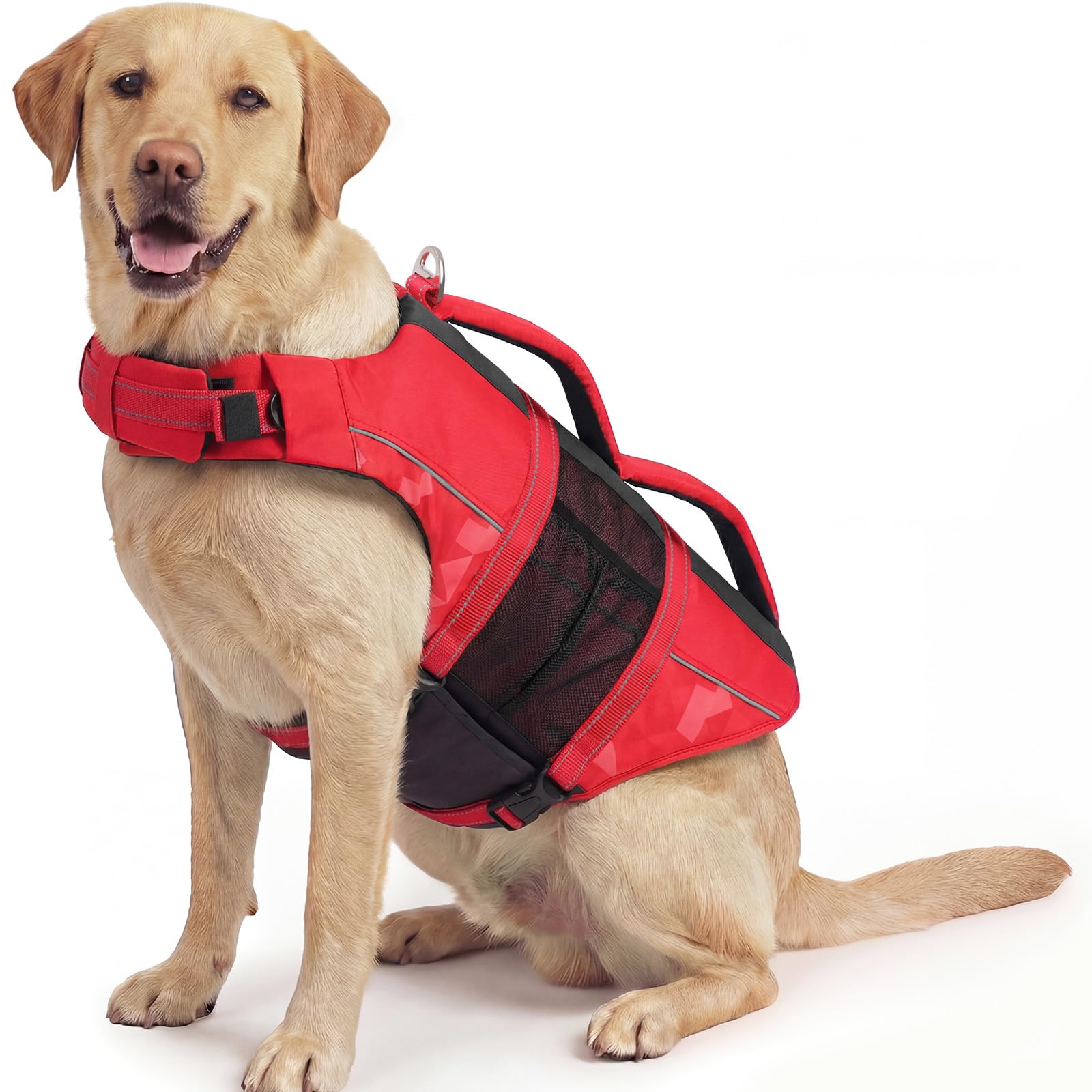 ASENKU Dog Safety Vest with Reflective Stripes, Adjustable High Flotation Dog Life Jacket, Ripstop Pet Lifesaver for Swimming Boating, Lightweight