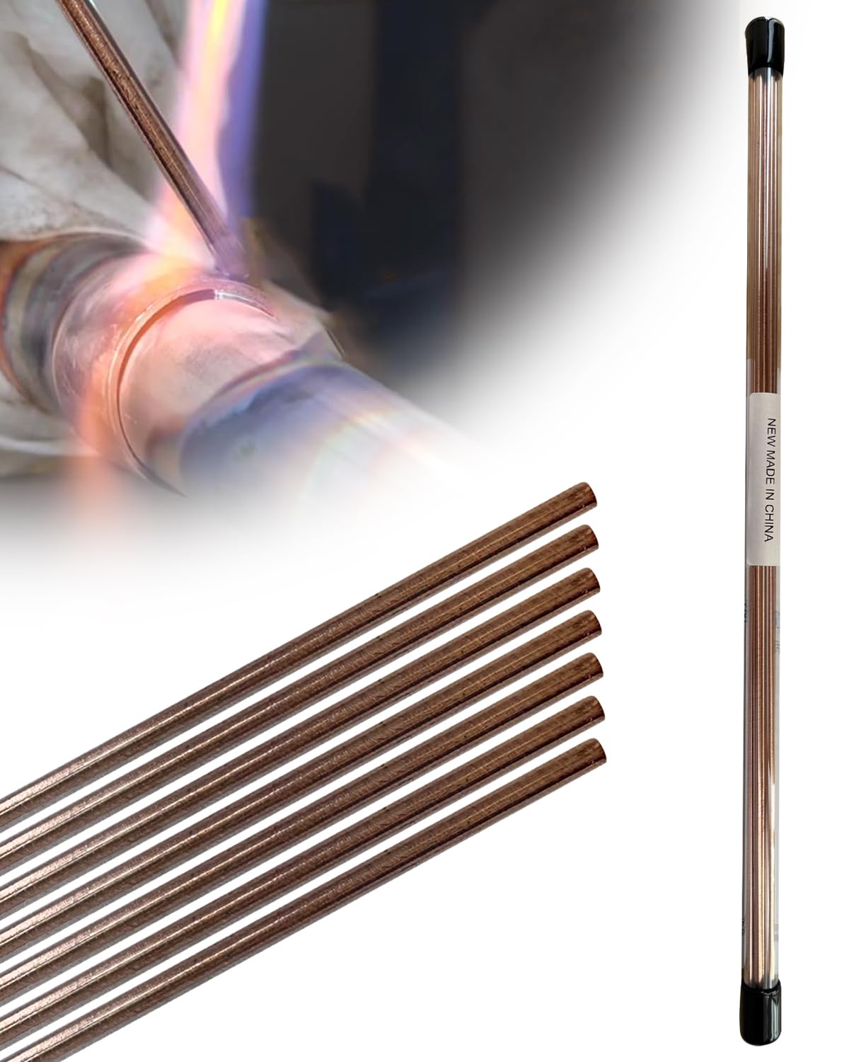 Brazing Rods, 7 Rods Copper Solder, Copper Brazing Rods 1/8" X 13.78"