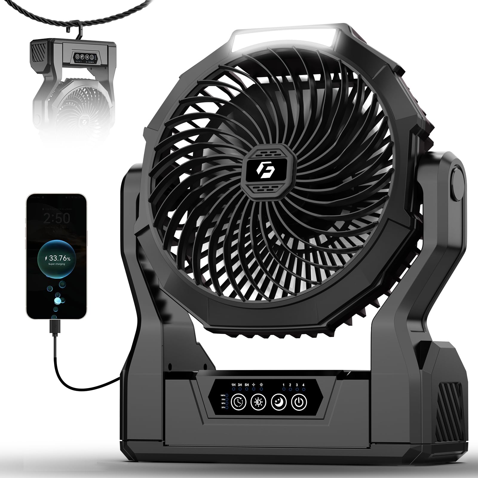 Amazon.com: XZK 24000mAh Rechargeable Camping Fan, 64H Runtime