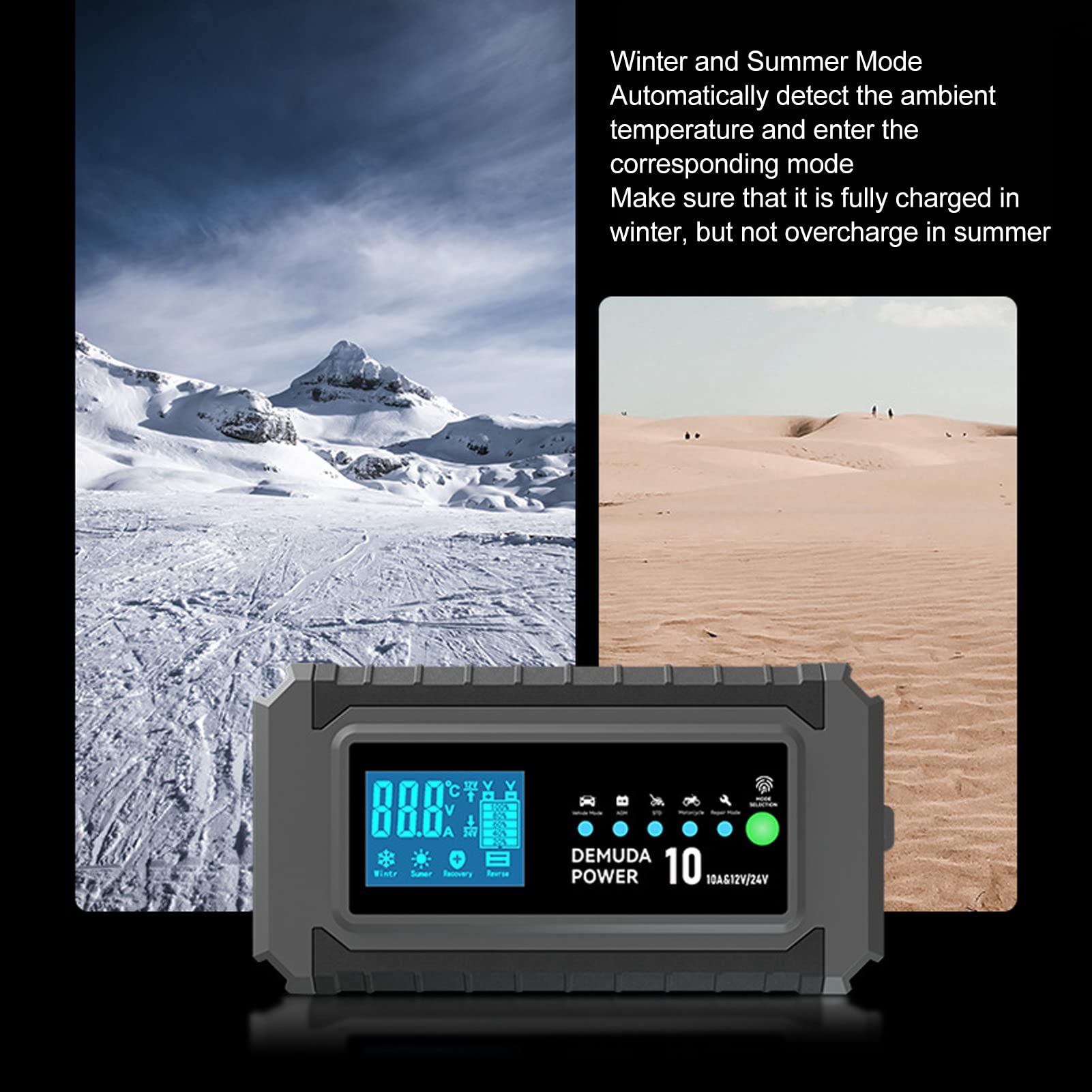 flexman 12V 24V Intelligentes Autobatterieladegerät, Batterieerhaltungs Erhaltungsladegerät, Vollautomatisches Intelligentes Batterieladegerät Erhaltungsgerät für LKW Motorrad