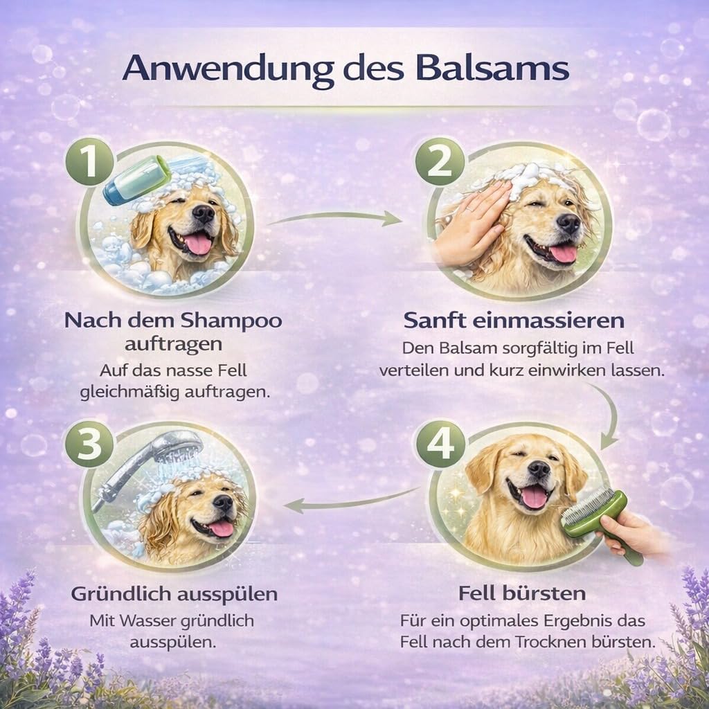 Entwirrungsbalsam für Hunde, pflegende Entwirrungs- und Glanzcreme für Hunde und Katzen, geeignet für langes, kurzes, krauses oder lockiges Fell, mit pflanzlichen Proteinen, 250 ml