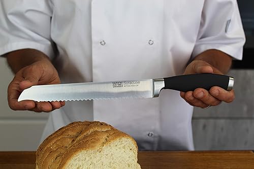 Miniatura 4 de Taylors Eye Witness Syracuse Cuchillo de pan de cocina festoneado, borde de corte profesional de 8 pulgadas, multiusos. Molido de precisión, afilado