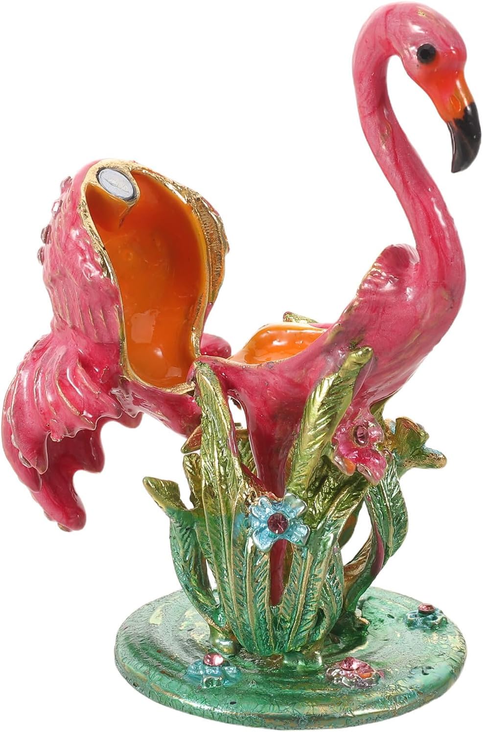 Flamingo Jewelry Box Decorative Zinc Alloy Trinket Box