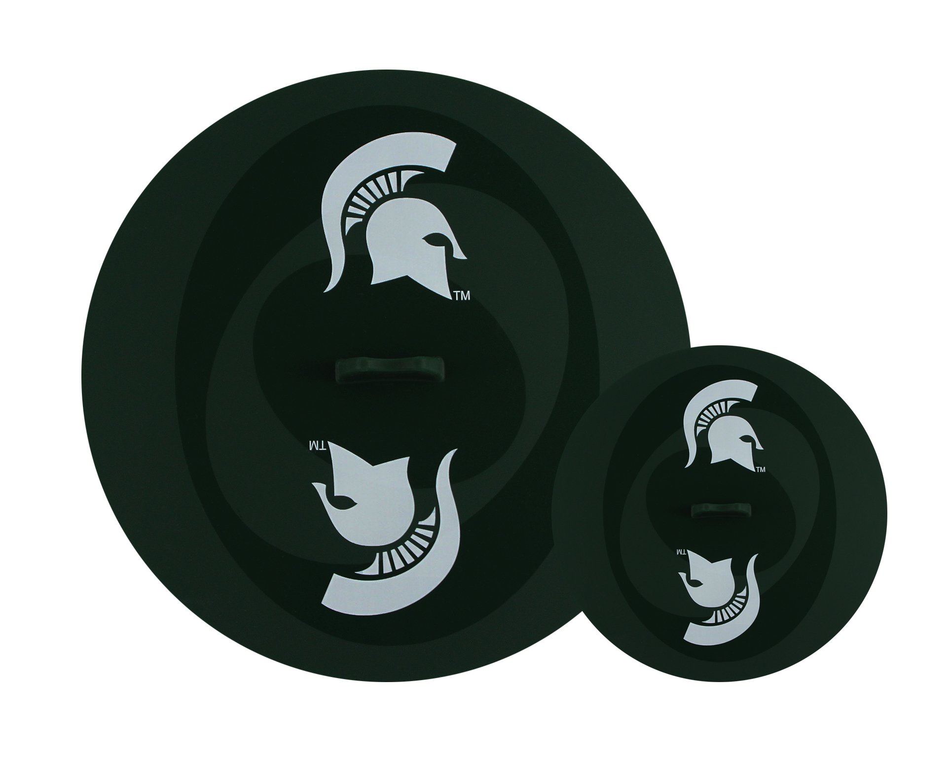 MasterPieces Game Day FanPans Pack - NCAA Michigan State Spartans - Team Logo Silicone Any Dish Lid Set, 2 Sizes