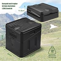 HANDSONIC Összecsukható Kemping WC - Hordozható Száraz Toalett Vegyszer Nélkül, 12 Organikus Zacskóval, Időjárásálló PP Anyagból, Kültéri Tú 6