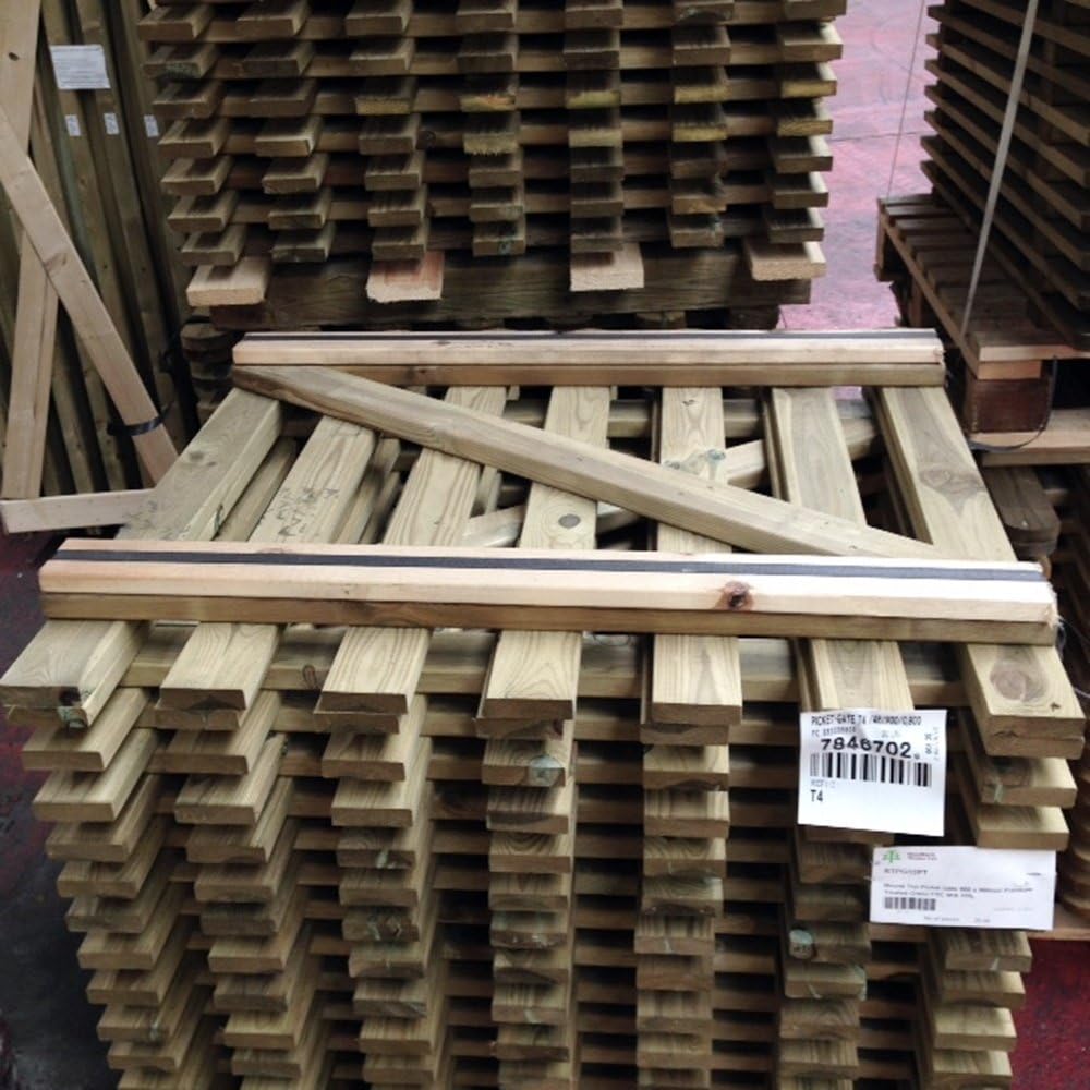 F&G Supplies Wooden Picket Garden Gate Hand Built with FSC tanalised Treated Wood - 90cm (3ft) Tall x 90cm (3ft)