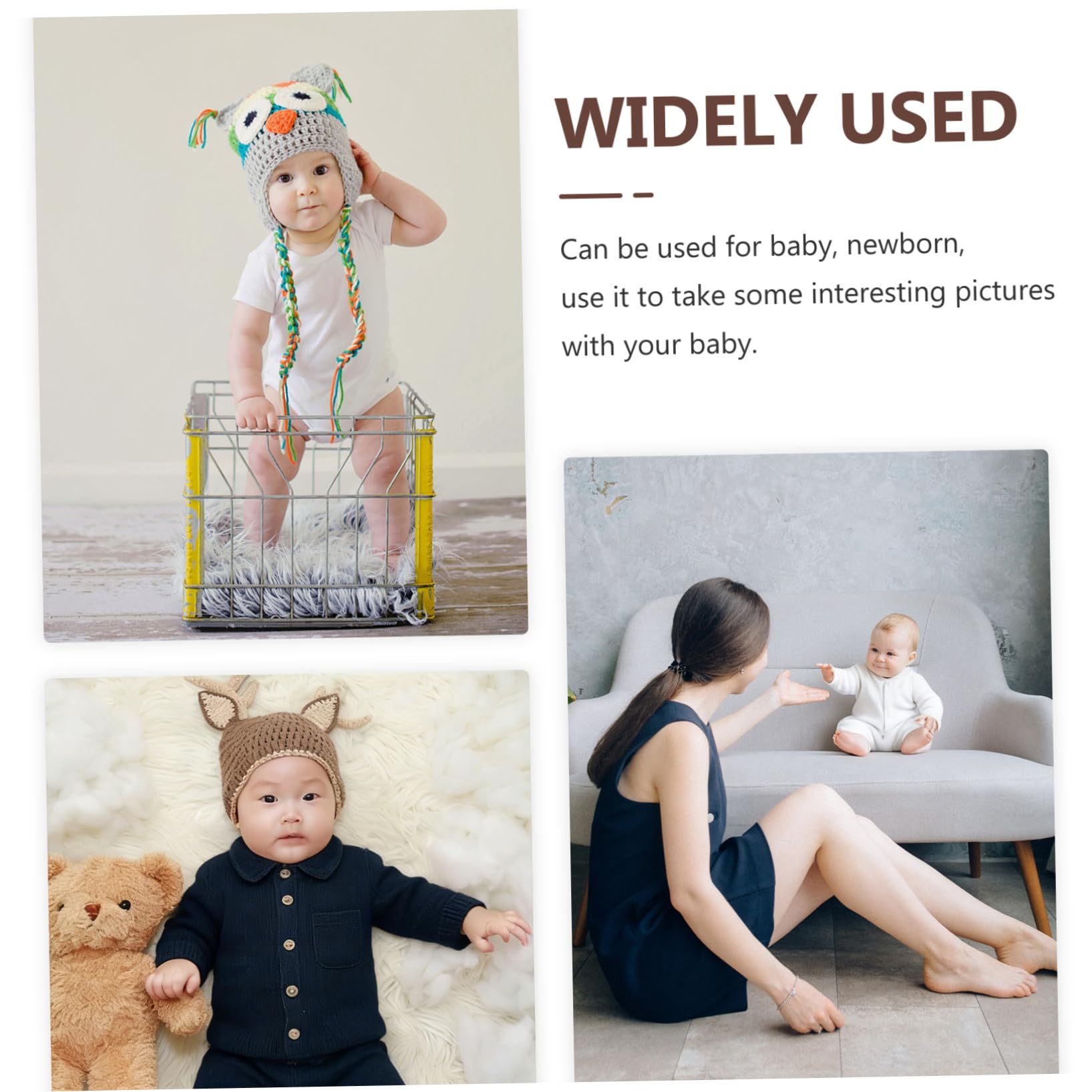 Housoutil Accesorios para Fotografía de Recién Nacidos Diseño Adorable Práctico y Resistente Cama de Madera Vintage para Sesiones de Fotos de Bebés