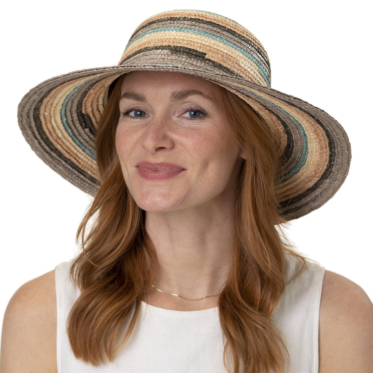 Seeberger Sombrero de ala Ancha Tavila Mujer - Trenzado para el jardín Sol Verano Primavera/Verano