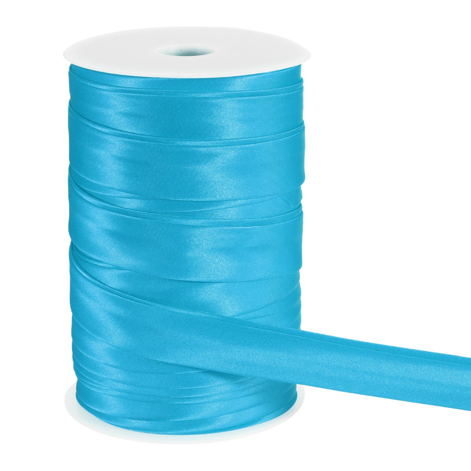 sourcing map Double Fold Bias Tape for Sewing, 1 Inch x 55 Yards Satin Bias Binding Tape Continuous Bulk for Quilting Binding Seaming Hemming Fabric Piping DIY Craft, Blue — image 1