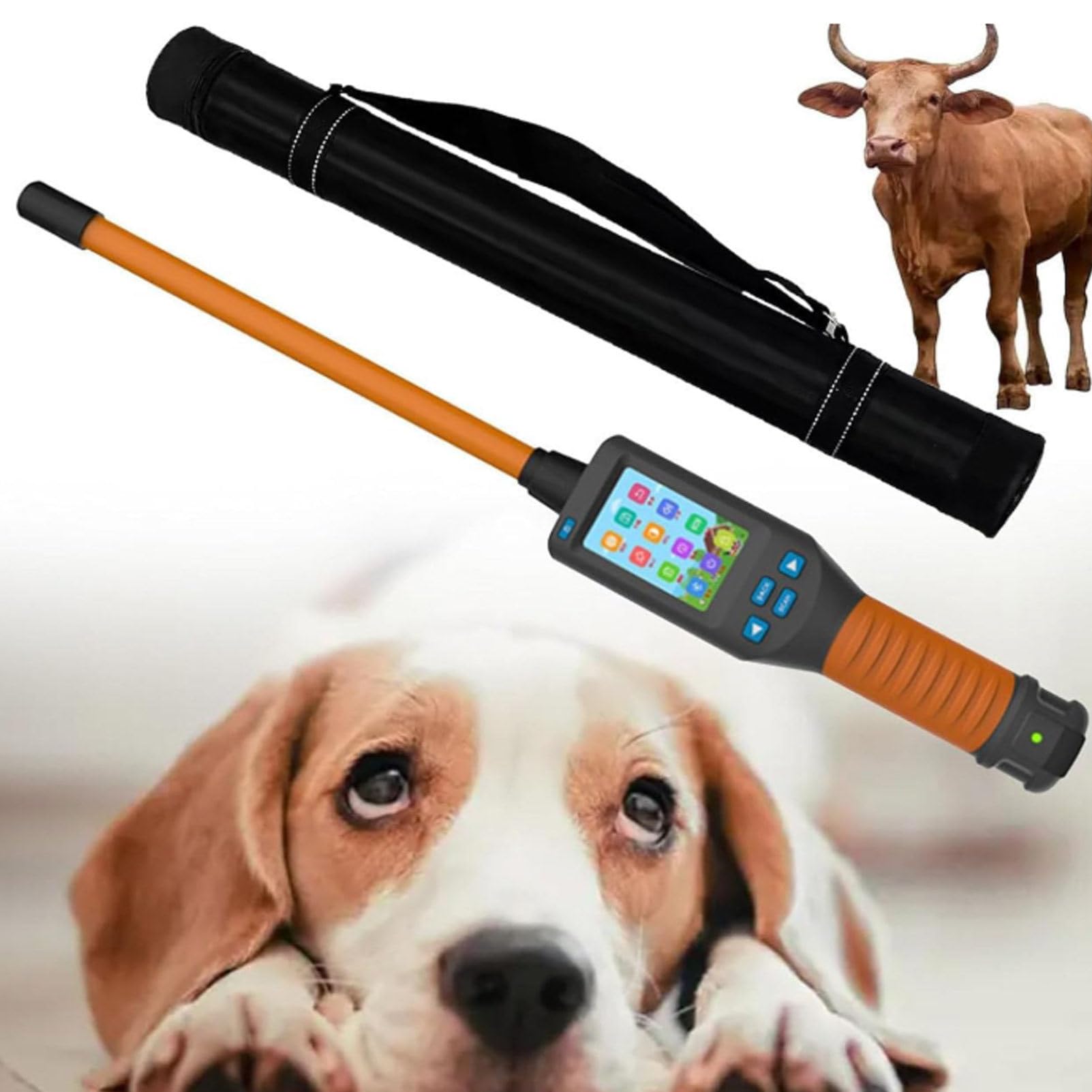 Oiyekntd Animal Ear Tag Scanner,134.2 Khz Handheld Pet Microchip Scanner Reader, with LCD Display, Storage up to 20000 Datas, Read Time <100ms, Support Fdx-B/Hdx/Emid Tags