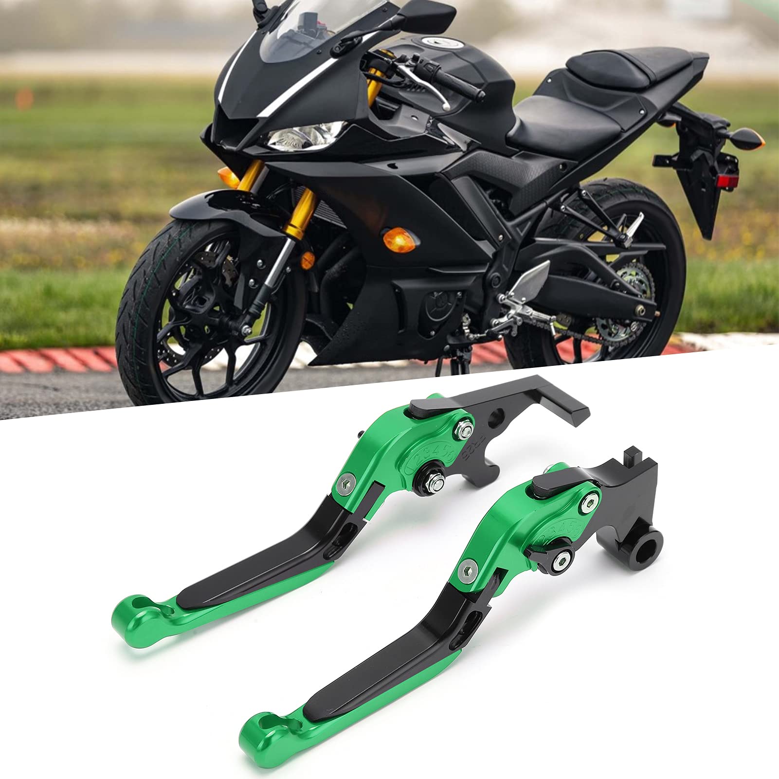 Leva della Frizione, Manico del Freno per Bici Leve Freno Bici di Sostituzione Leve Freno Regolabili Leve Frizione CNC Alluminio Alluminio Freno Frizione Controllo per MT25 MT -03 R25 R3 (BLACK)