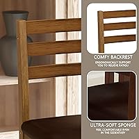 Vista 6 de 5-Piece Solid Wood Indoor Modern Rectangular Dining Table Set for 4,Table and 4 Chairs Set with PU Leather Cushion for Kitchen,Bar,Living