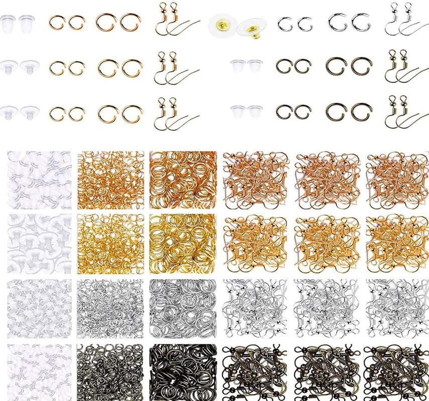 DIY Crafts 300 Grm, Chrome Gold, Earring Making Supplies Kit with Style Earring Hooks, Earring Backs, Earrings Posts and Earring Mak (300 Grm, Chrome Gold) 4